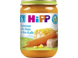 HiPP Menues 190g ab 6 Monat Karotten mit Mais und Bio Kalb
