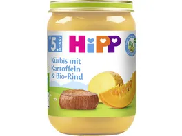 HiPP Bio Menues ab dem 5 Monat Kuerbis mit Kartoffeln und Bio Rind