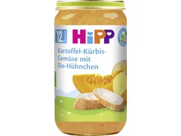 HiPP Menues 250g Kartoffel Kuerbis Gemuese mit Bio Huehnchen