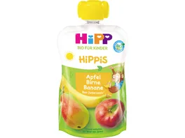 HiPP Bio fuer Kinder HiPPiS im Quteschbeutel 100g Apfel Birne Banane ohne Zuckerzusatz