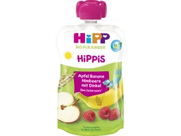 HiPP HiPPiS im Quetschbeutel 100g Apfel Banane Himbeere mit Dinkel