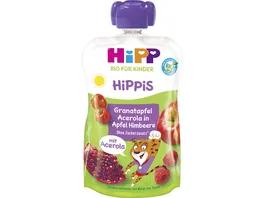HiPP Super Hippis im Quetschbeutel Granatapfel Acerola in Apfel Himbeere