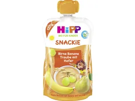 HiPP Bio fuer Kinder Snackie Birne Banane Traube mit Hafer Leo Loewe
