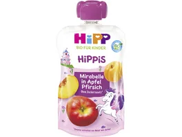 HiPP HiPPis 100g im Quetschbeutel Mirabelle in Apfel Pfirsich ohne Zuckerzusatz