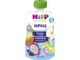 HiPP Bio fuer Kinder HiPPiS Drachenfrucht Johannisbeere in Apfel Birne Dano Drache