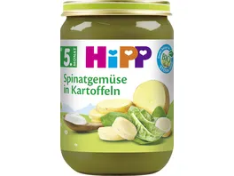 HiPP Bio Spinatgemuese in Kartoffeln