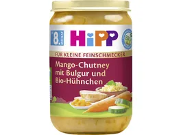 HiPP Menues fuer kleine Feinschmecker 220g Mango Chutney mit Bulgur und Bio Huehnchen