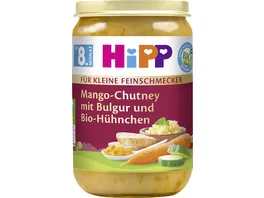 HiPP Menues fuer kleine Feinschmecker Mango Chutney mit Bulgur und Bio Huehnchen