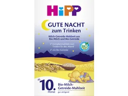 HiPP Bio Milch Getreide Mahlzeit Gute Nacht zum Trinken