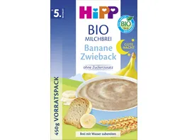 HiPP Bio Milchbrei Banane Zwieback ohne Zuckerzusatz