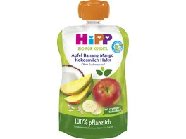 HiPP Bio fuer Kinder Apfel Banane Mango Kokosmilch Hafer ohne Zuckerzusatz