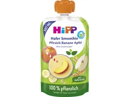 HiPP Bio fuer Kinder Hafer Smoothie Pfirsich Banane Apfel 100 pflanzlich