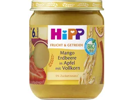 HiPP Bio Frucht und Getreide Mango Erdbeere in Apfel mit Vollkorn