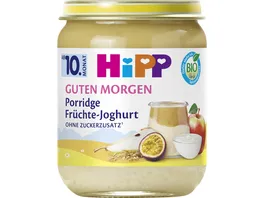 Hipp Guten Morgen Porridge Fruechte Joghurt Glaesschen