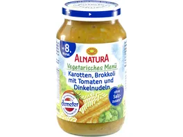 Alnatura Bio Karotte Brokkoli Tomate mit Dinkelnudeln Babyglaeschen ab 8 Mon