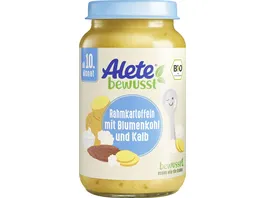 Alete Bio Rahmkartoffeln mit Blumenkohl und Kalb ab 10 Monat 220g