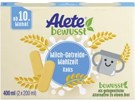 ALETE Milch Getreide Mahlzeit Keks ab 10 Monat 2x200ml