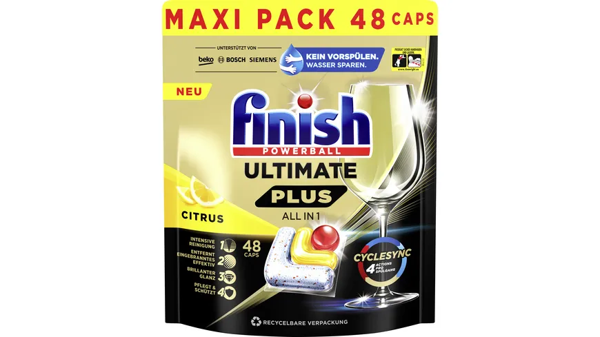 Finish Ultimate Plus All-in-1 Maxipack Citrus 48 Caps