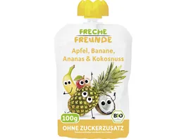 Freche Freunde Bio Quetschie 100 Apfel Banane Ananas Kokosnuss