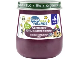 Freche Freunde Bio Glaeschen Abendbrei Apfel Blaubeere mit Hafer