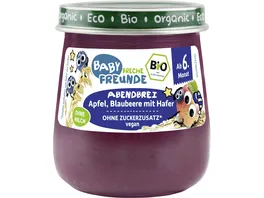 Freche Freunde Bio Glaeschen Abendbrei Apfel Blaubeere mit Hafer