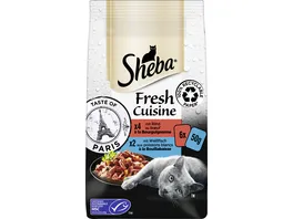 SHEBA Fresh Cuisine Taste of Paris mit Rind und mit Weissfisch Portionsbeutel 6x50g