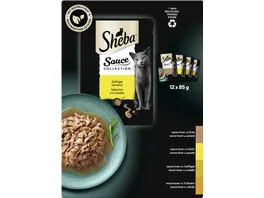 SHEBA Delikatesse in Sauce mit Gefluegel Variation Portionsbeutel 12x85g