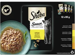 SHEBA Delikatesse in Sauce mit Gefluegel Variation Portionsbeutel 12x85g