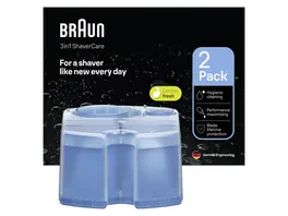 BRAUN 3 in 1 ShaverCare Reinigungskartuschen fuer Reinigungsstationen 2er Pack