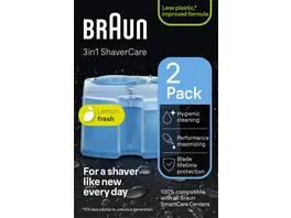 BRAUN 3 in 1 ShaverCare Reinigungskartuschen fuer Reinigungsstationen 2er Pack