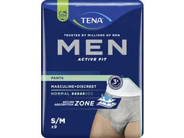 TENA MEN Inkontinenz Pants Normal Grau S M
