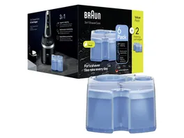 BRAUN 3 in 1 ShaverCare Reinigungskartuschen fuer Reinigungsstationen 6 2 Pack