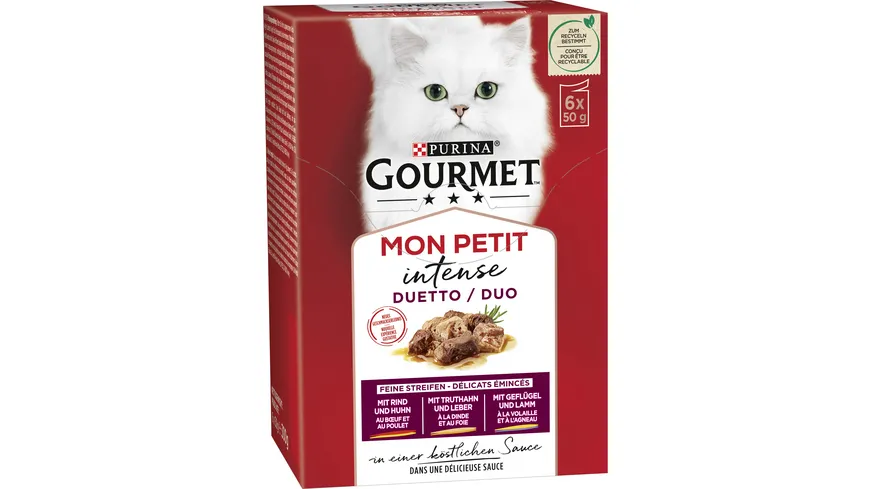 PURINA GOURMET Mon Petit intense Duetto mit Rind & Huhn