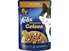PURINA FELIX Sensations Gelees mit Huhn Karotte Katzennassfutter