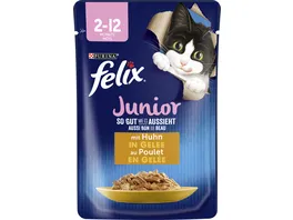 PURINA FELIX So gut wie es aussieht in Gelee Junior mit Huhn Katzennassfutter