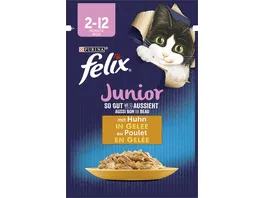 PURINA FELIX So gut wie es aussieht in Gelee Junior mit Huhn Katzennassfutter