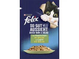 PURINA FELIX Katzennassfutter So gut wie es aussieht in Gelee mit Kaninchen