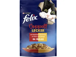 PURINA FELIX So gut wie es aussieht Doppelt Lecker in Gelee mit Rind und Gefluegel Katzennassfutter