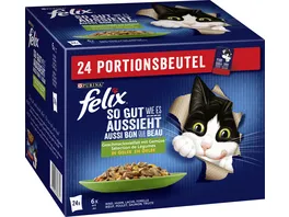 PURINA FELIX Katzennassfutter So gut wie es aussieht in Gelee gemischte Vielfalt mit Gemuese 24x85g