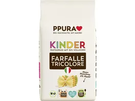 PPURA Bio Nudeln fuer Kinder Farfalle Tricolore 100 natuerlich