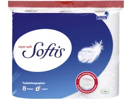 Softis Toilettenpapier 4 lagen 9 Rollen 100 Blatt