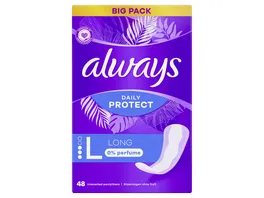 Always DAILY Slipeinlagen always Slipeinlage Daily Protect Long ohne Duft BigPack 48