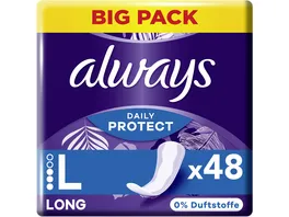Always DAILY Slipeinlagen always Slipeinlage Daily Protect Long ohne Duft BigPack 48
