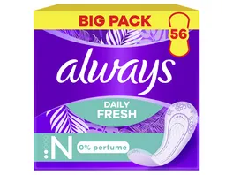 Always DAILY Slipeinlagen Fresh Normal ohne Duft BigPack 56 Stueck