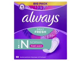 Always DAILY Slipeinlagen Fresh Normal mit Frischeduft BigPack 56 Stueck