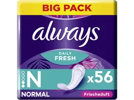 Always DAILY Slipeinlagen Fresh Normal mit Frischeduft BigPack 56 Stueck