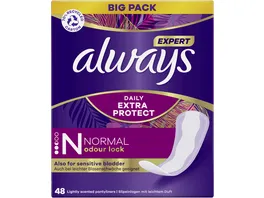 Always Slipeinlagen Expert Daily Protect Normal mit leichtem Duft BigPack 48ST