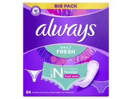 Always DAILY Slipeinlagen Fresh Flexistyle Normal mit Frischeduft BigPack 54 Stueck