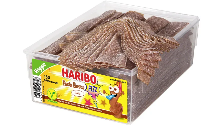 Haribo Süssware Fruchtgummi Pasta Basta Cola Sour 1 VD 150 ST