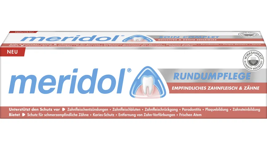 meridol Zahnpasta Rundumpflege - tägliche Rundumpflege für empfindliches  Zahnfleisch & Zähne online bestellen | MÜLLER